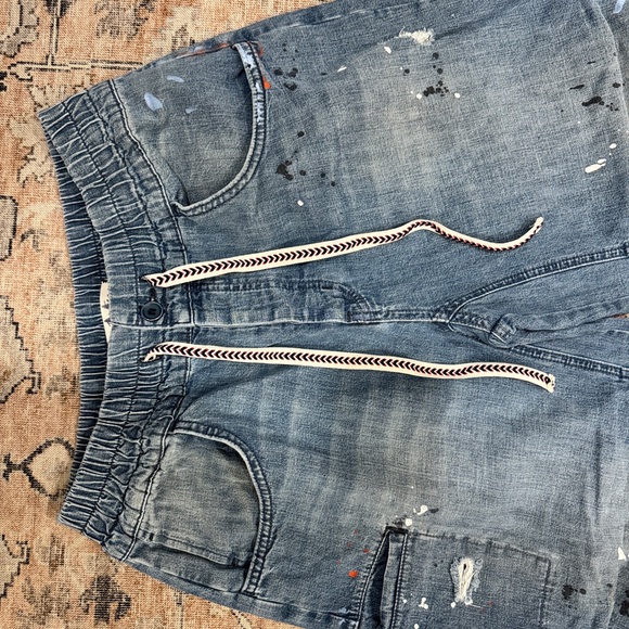 We The Free Relaxed Blue Paint-Splatter Jeans - Picture 3 of 8